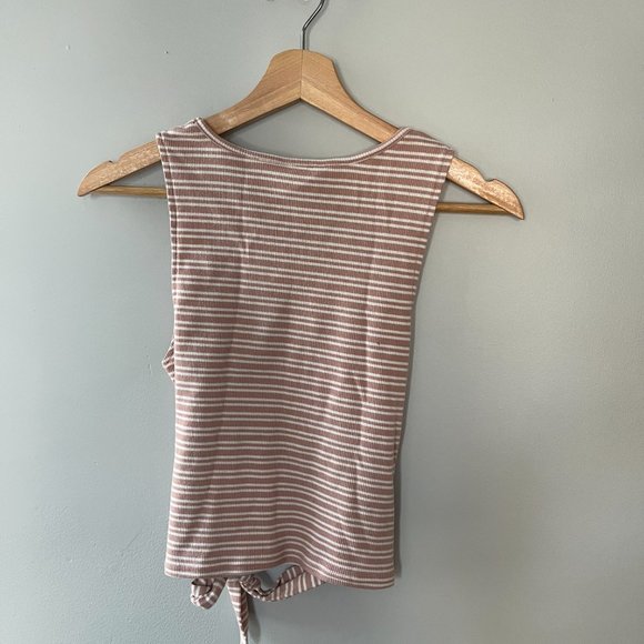 Pink and White Stripped Tank Top - Picture 2 of 2